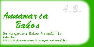 annamaria bakos business card